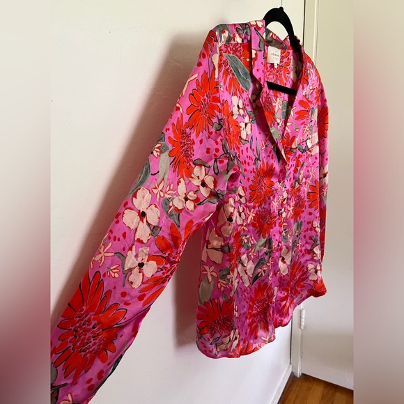 *RARE* Sezane Floral Silk Button Down Blouse✨2019 Summer Collection✨ - Picture 7 of 11